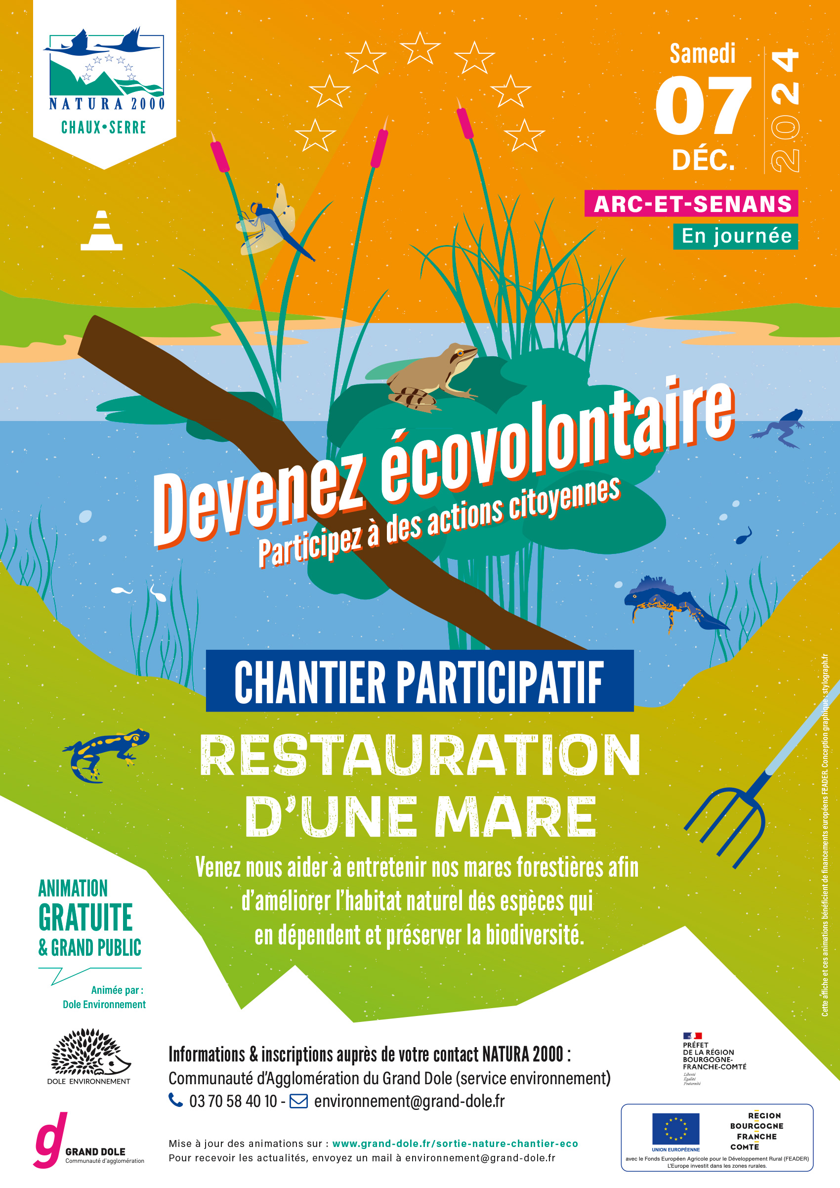 Chantier écovolontaire : Restauration de mare - Arc-Et-Senans