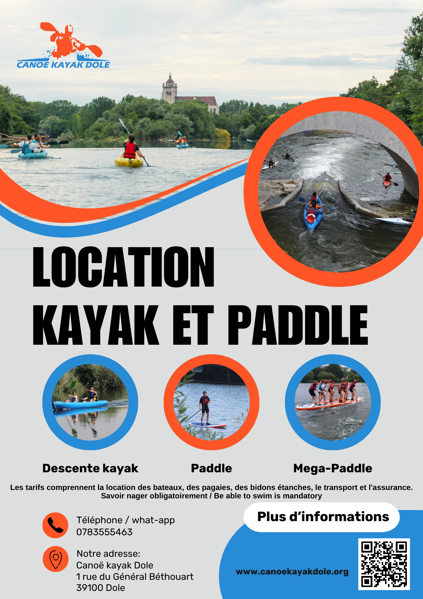 Location canoë kayak paddle