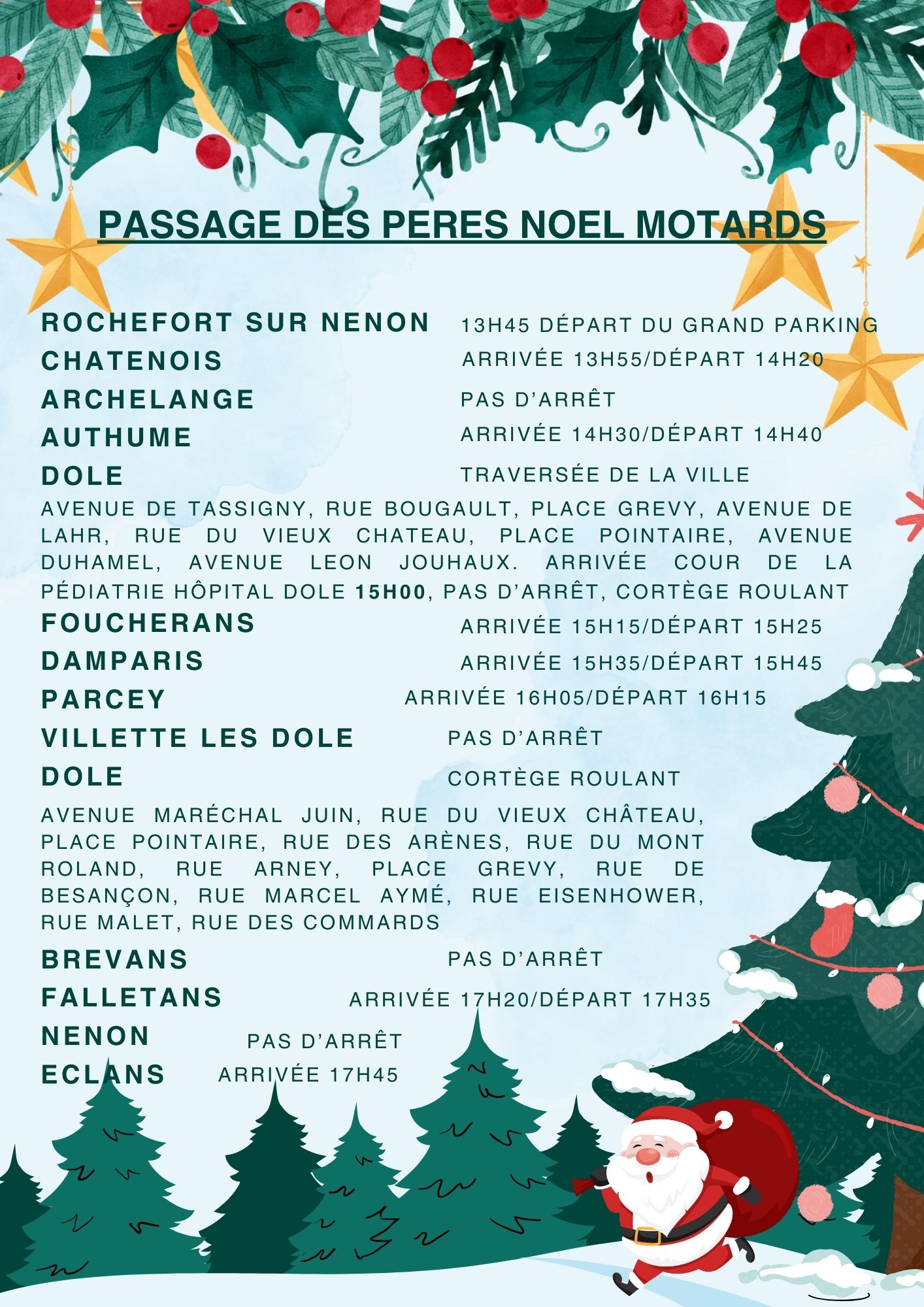 Balade des pères noël motards