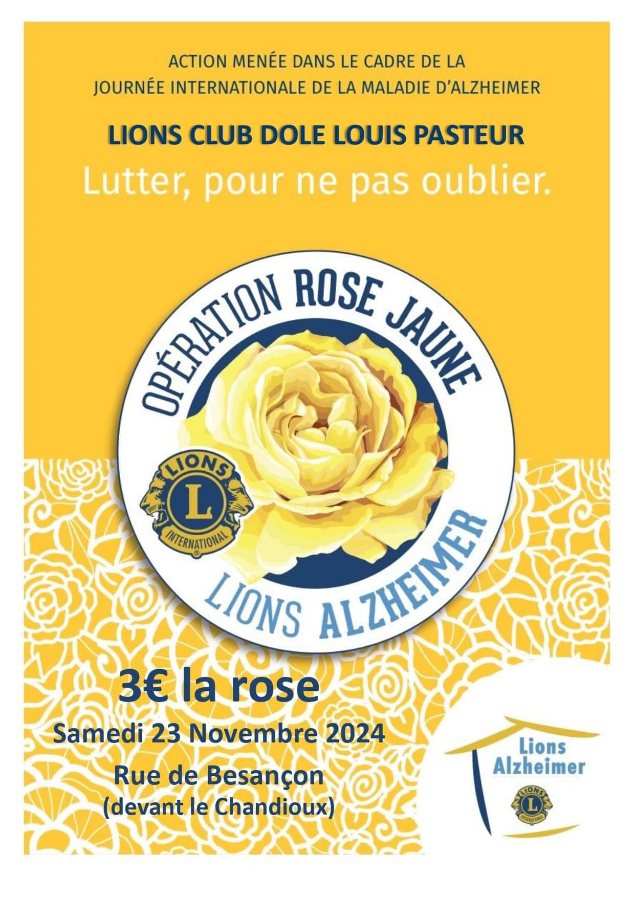 OPERATION ROSES JAUNES - LIONS ALZHEIMER